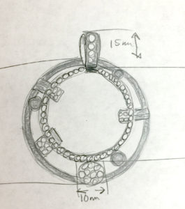 Custom Pendant Design Initial Drawing | East Towne Jewelers