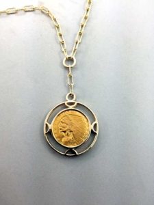 Gold Coin Mounted in New Jewelry East Towne Jewelers Mequon WI